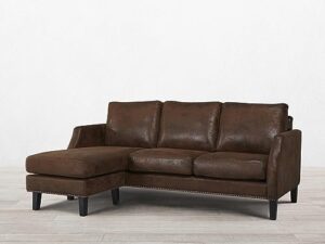 abbyson living henry reversible sofa - traditional design, fabric, brown