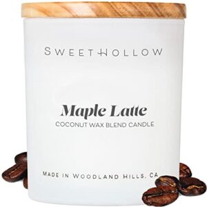 maple latte scented candle | coffee candle | highly scented & long lasting coconut wax luxury candle | medium | sweethollow