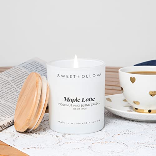 Maple Latte Scented Candle | Coffee Candle | Highly Scented & Long Lasting Coconut Wax Luxury Candle | Medium | SweetHollow