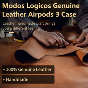 MODOS LOGICOS Case Cover for Air Pods 3 (2021), Genuine Leather Case with a Couple of Drooping Tassels Compatible with Apple AirPods 3rd Generation Charging Case - TaroPurple