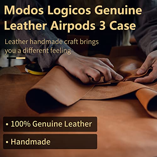 MODOS LOGICOS Case Cover for Air Pods 3 (2021), Genuine Leather Case with a Couple of Drooping Tassels Compatible with Apple AirPods 3rd Generation Charging Case - TaroPurple