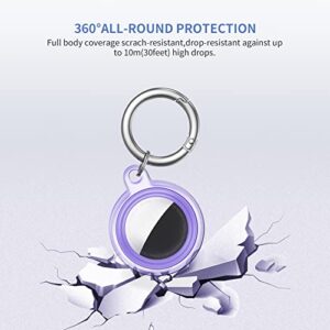 WHHMK Holder Case for AirTags Airtag Holder Keychain Durable AirTag Case for Apple Air Tag with Key Ring Secure AirTags Case for Dog Collar Luggage Keys Tracker Accessories Pet Wallet (4 Pack)