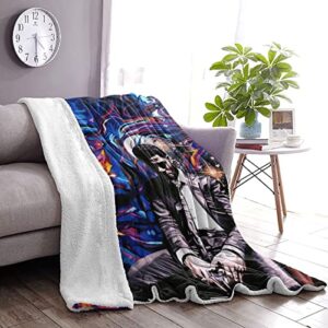 Flannel Fleece Throw Blanket Couch Blanket 60"x50",Soft Lightweight Durable Funny Home Decoration Warm Plush Lamb Wool Blanket Kid Custom cudi Blanket for Sofa