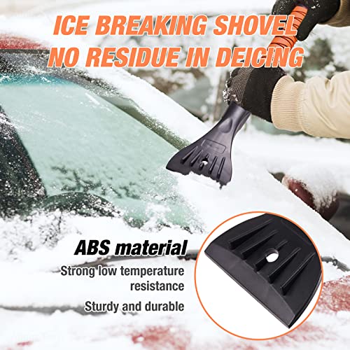 Tomorotec 3-in-1 Ice Scraper, Snow Brush and Squeegee, 39" Extendable Aluminum Alloy Handle 180° Pivoting Snow Scraper for Car Anti-Scratch Silicone Brush Ice Scraper for Car Windshield Window SUV