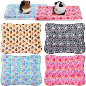4 pack guinea pig bed mat bedding for cage with cute prints fleece cats dog crate kennel pad mat for small animal bed hedgehogs bunny ferrets hamster pet pad liner (little star,13 x 10 inch)