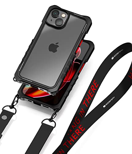 GOOSPERY Z Bumper Crossbody Compatible with iPhone 14 Case [Strap Included] Shock Absorbing Dual Layer Structure TPU Edge Crystal Clear PC Cover with Shoulder Strap Outdoor Design, Clear