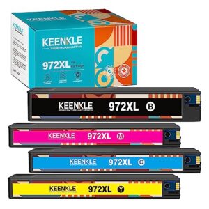 keenkle 972x 972a remanufactured ink cartridge replacement for hp 972x 972a 972 | works with pagewide pro 477dw 577dw 452dn 452dw 477dn 552dw 577z 552dn printers (black, cyan, magenta, yellow)