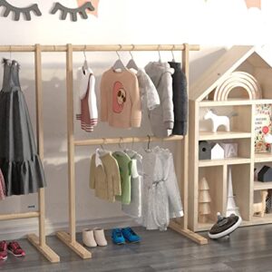 VOGUSLAND Dress up Rack, Child Garment Rack, Kids Clothing Rack for Small Space(29.5" W x 17.5" D x 38.5" H)