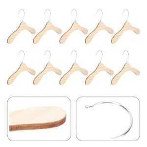 Wire Coat Hangers Gold Hangers 10Pcs Pet Clothes Hangers Wooden Dog Apparel Hangers Doll Clothes Hangers 22CM for Dog Cat Small Animals Clothing Wire Hangers Playhouse Accessories