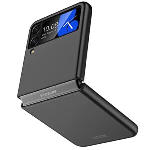 vizvera case for samsung galaxy z flip 4, protective shockproof anti-scratch phone case for galaxy z flip 4 (2022) black