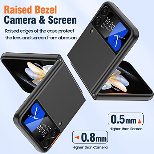 Vizvera Case for Samsung Galaxy Z Flip 4, Protective Shockproof Anti-Scratch Phone Case for Galaxy Z Flip 4 (2022) Black