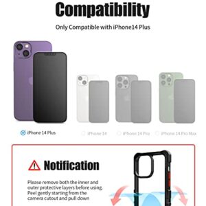 GOOSPERY Z Bumper Crossbody Compatible with iPhone 14 Plus Case [Strap Included] Shock Absorbing Dual Layer Structure TPU Edge Crystal Clear PC with Strap Outdoor Design, Black