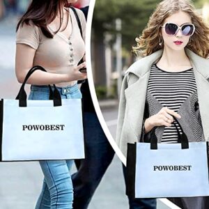 POWOBEST Canvas Beach Bag，Laptop Womens Tote Bags, 15.6 inch Business Computer Work Bags Waterproof Handbag for Travel, Office, School, Beach Gift Tote Bag