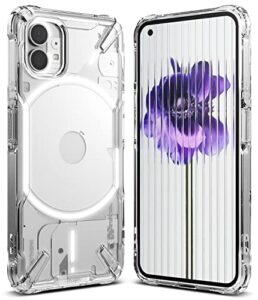 ringke fusion-x [anti-scratch dual coating] compatible with nothing phone 1 case, transparent augmented bumper shockproof cover designed for nothing phone (1) - clear