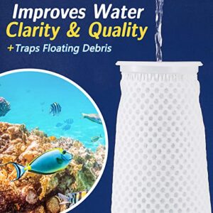 Jecery 8 Pcs Filter Socks 4 Inch 3D Honeycomb Design Filter Sock 4 Inch Ring by 11.8 Inch Long Saltwater Aquarium Filter Sock 150μm Aquarium Sump Filter Sock Use in Fish Tank Sump Overflow, White