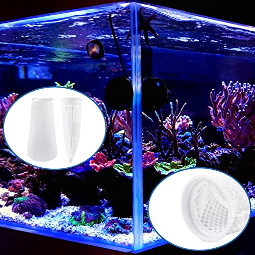 Jecery 8 Pcs Filter Socks 4 Inch 3D Honeycomb Design Filter Sock 4 Inch Ring by 11.8 Inch Long Saltwater Aquarium Filter Sock 150μm Aquarium Sump Filter Sock Use in Fish Tank Sump Overflow, White