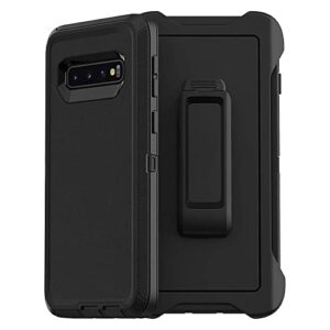 defender case compatible with samsung galaxy s10 case - polycarbonate, black