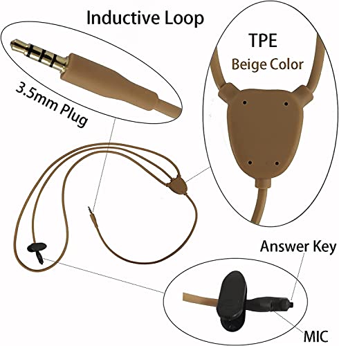 wondcam Micro Spy Earpieces with Microphone Invisible Earpiece and Inductive Loop kit for Cell Phone Transfer Audio Sound to Mini Headset for Covert Voice Conversation & Music