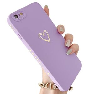 iphone 6s plus case for girls,cute phone cases iphone 6 plus for women heart pattern soft silicone protective cover for iphone 6 plus/6s plus 5.5 inch -purple