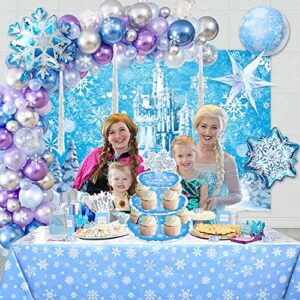 Ice Princess Snowflake Cupcake Stand, Elsa Birthday Party Supplies Dessert Tower Tray, 3 Tier Cake Stand for Frozen Theme Party Baby Shower Birthday Winter Wonderland Christmas Party Decoration