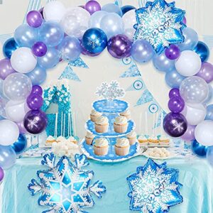 Ice Princess Snowflake Cupcake Stand, Elsa Birthday Party Supplies Dessert Tower Tray, 3 Tier Cake Stand for Frozen Theme Party Baby Shower Birthday Winter Wonderland Christmas Party Decoration