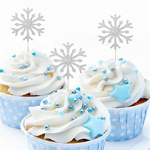 Ice Princess Snowflake Cupcake Stand, Elsa Birthday Party Supplies Dessert Tower Tray, 3 Tier Cake Stand for Frozen Theme Party Baby Shower Birthday Winter Wonderland Christmas Party Decoration