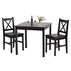 fdw wooden kitchen dining table and chairs for saving space dinning room restaurant pub,dark brown
