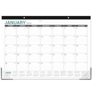 2024 desk calendar - desk calendar 2024, 17"x12" desktop calendar, jan. 2024 - dec. 2024, corner protectors, large ruled blocks