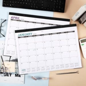 2024 Desk Calendar - Desk Calendar 2024, 17"x12" Desktop Calendar, Jan. 2024 - Dec. 2024, Corner Protectors, Large Ruled Blocks