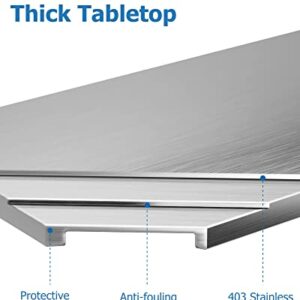 RIEDHOFF Stainless Steel Work Table 36" x 24" with Undershelf & Caster Wheels, [NSF Certified][Heavy Duty] Commercial Kitchen Prep Table for Home, Restaurant, Hotel