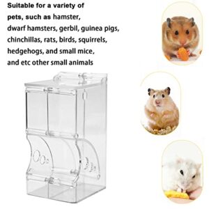 Lucky Interests 2 pcs Hamster Automatic Feeder 300ml, Hamster Food Dispenser with Brackets Small Animals Food Bowl for Dwarf Hamster Guinea Pig Chinchilla Gerbil Bird Hedgehog Ferret with 2 Spoon