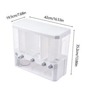 Gdrasuya10 10KG Rice Dispenser, 5-Grid Kitchen Grain Container Storage with Lid, One-Click Output Dry Food Storage with Measuring Cup for Rice, Cereal, Flour, Beans (16.53inch x 7.67inch x 13.85inch)