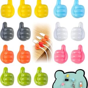 NENRTE Silicone Thumb Wall Hook - 2022 New 16 PCS Multi-Function Self-Adhesive Wall Decoration Hook for Cable Clip Key hat Makeup Brush, Home Office Wall Storage