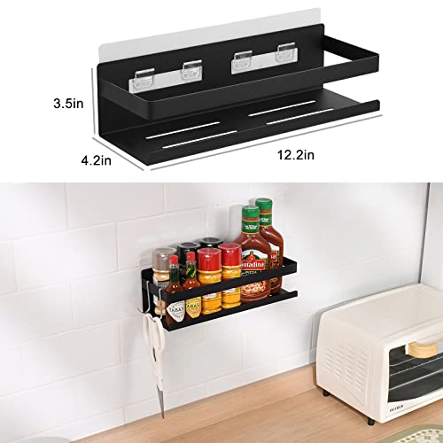 Yoniccal Spice Rack for Rrefrigerator Self Adhesive Spice Shelf Kitchen Home Organization and Storage