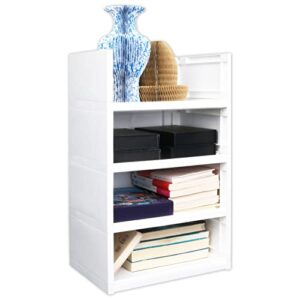 yekoumax bookshelf, bookcase with adjustable storage shelves, kids bookshelf, stackable diy height corner bookshelf, plastic cube organizer for desk, office, living room, study, bedroom