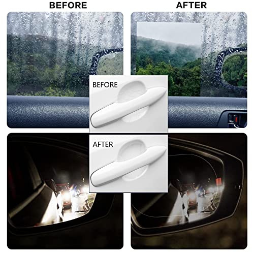 LELTLIMH Car Rearview Mirror Film Rainproof Waterproof Mirror Film Anti Fog HD Clear Nano Coating Car Film for Car Mirrors and Side Windows, Various Shapes Mirror Stickers (10)