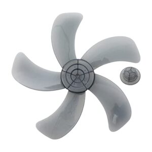 dpois plastic fan blade leaves universal household standing pedestal fan table fanner replacement part with nut cover type l 15 inch