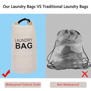 Cutyoung Laundry Bags, Heavy Duty Large Laundry Bag, Big Laundry Hamper Bag, Hanging Laundry Basket, Collapsible Laundry Baskets(Beige, 70L)