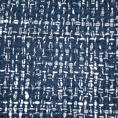 CHARDIN HOME Navy & White Cotton Throw Rug, 21x34 Inches Area Rug for Bathroom Kitchen entryway, Reversible Handwoven Rug Machine Washable.