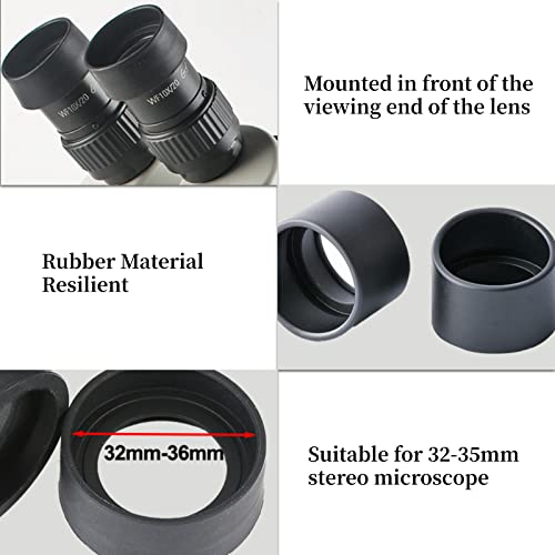 AUNMAS 2PCS Eyepiece Cover, Binocular Eye Cups Binocular Eye Cups Replacement Guard Soft Rubber 36mm Diameter Stereo Microscope Accessory for 32 36mm Stereo Microscope(Flat Angle)(KP-H2 Flat Angle)