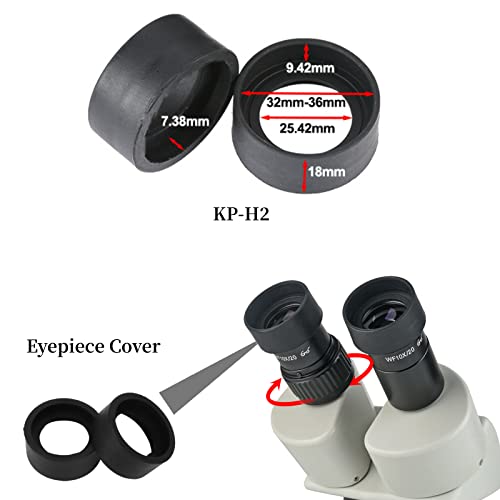 AUNMAS 2PCS Eyepiece Cover, Binocular Eye Cups Binocular Eye Cups Replacement Guard Soft Rubber 36mm Diameter Stereo Microscope Accessory for 32 36mm Stereo Microscope(Flat Angle)(KP-H2 Flat Angle)