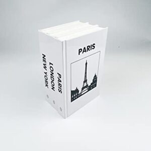 RG Custom Works - Decorative Books - (3 Piece Set) - Timeless, Minimalist, Sleek Design - Paris/London/New York Set - Blank Pages