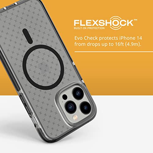 tech21 iPhone 14 Pro Max Evo Check Compatible with MagSafe® – Shock-Absorbing & Slim Protective Phone Case with 16ft FlexShock Multi-Drop Protection & Extra Buttons