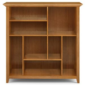 SIMPLIHOME Amherst SOLID WOOD 44 Inch Transitional Multi Cube Bookcase and Storage Unit in Light Golden Brown, For the Living Room, Study Room and Office