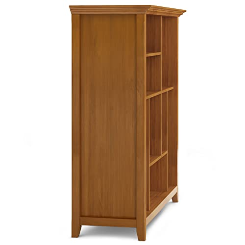 SIMPLIHOME Amherst SOLID WOOD 44 Inch Transitional Multi Cube Bookcase and Storage Unit in Light Golden Brown, For the Living Room, Study Room and Office