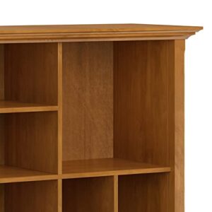 SIMPLIHOME Amherst SOLID WOOD 44 Inch Transitional Multi Cube Bookcase and Storage Unit in Light Golden Brown, For the Living Room, Study Room and Office