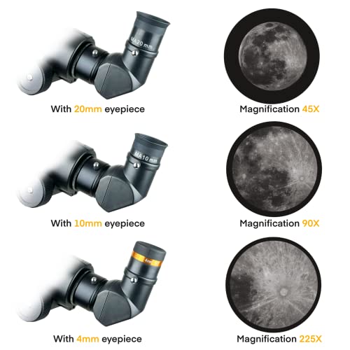 Spectrum Optical Instruments – ExploraPro 80AZ Refractor Telescope for Adults & Beginner – Compact Manual Alt-AZ Telescope – Smartphone Adapter and Remote Shutter – 80mm Aperture 900mm Focal Length