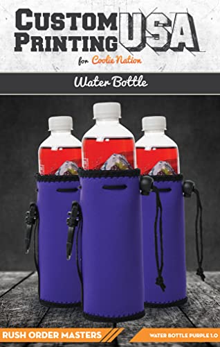 2 Colors Blank Water Bottle Coolie Packs, Purple and Navy Blue Water Bottle Coolie, Neoprene Water Bottle Coolies, Standard Purple and Navy Blue Water Bottle Packs Coolie (2) 1.0 Count