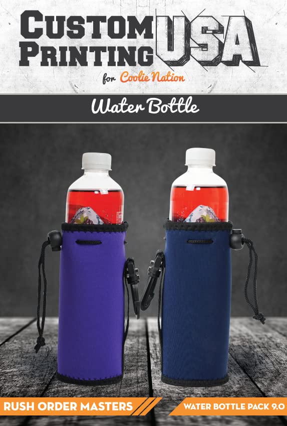 2 Colors Blank Water Bottle Coolie Packs, Purple and Navy Blue Water Bottle Coolie, Neoprene Water Bottle Coolies, Standard Purple and Navy Blue Water Bottle Packs Coolie (2) 1.0 Count