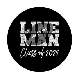 Lineman Class of 2024 - Football Silhouette PopSockets Swappable PopGrip